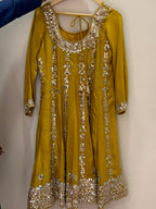 ARYA Yellow Sharara Suit with Golden Embroidery