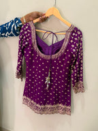 ARYA Purple Embroidered Sharara Suit
