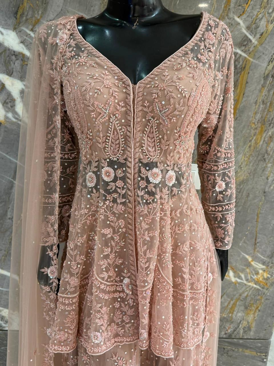 ARYA Blush Pink Embroidered Sharara Set