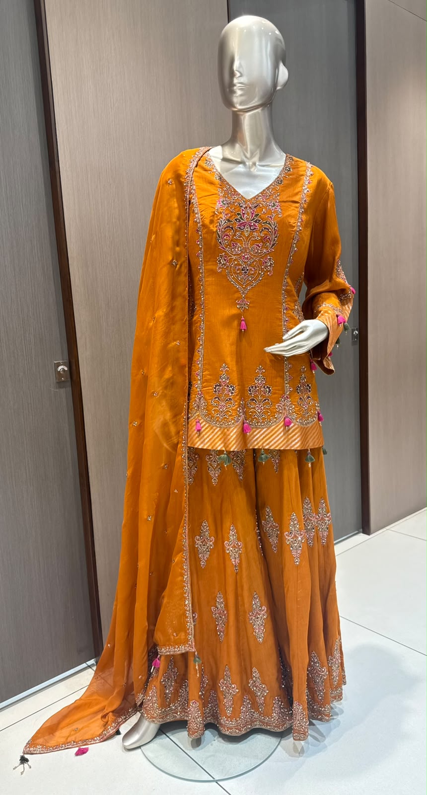 ARYA Mustard Yellow Sharara Set