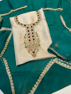 Neer Cream Shimmer Suit Dupatta
