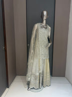 ARYA Ivory and Gold Embroidered Sharara Suit with Dupatta