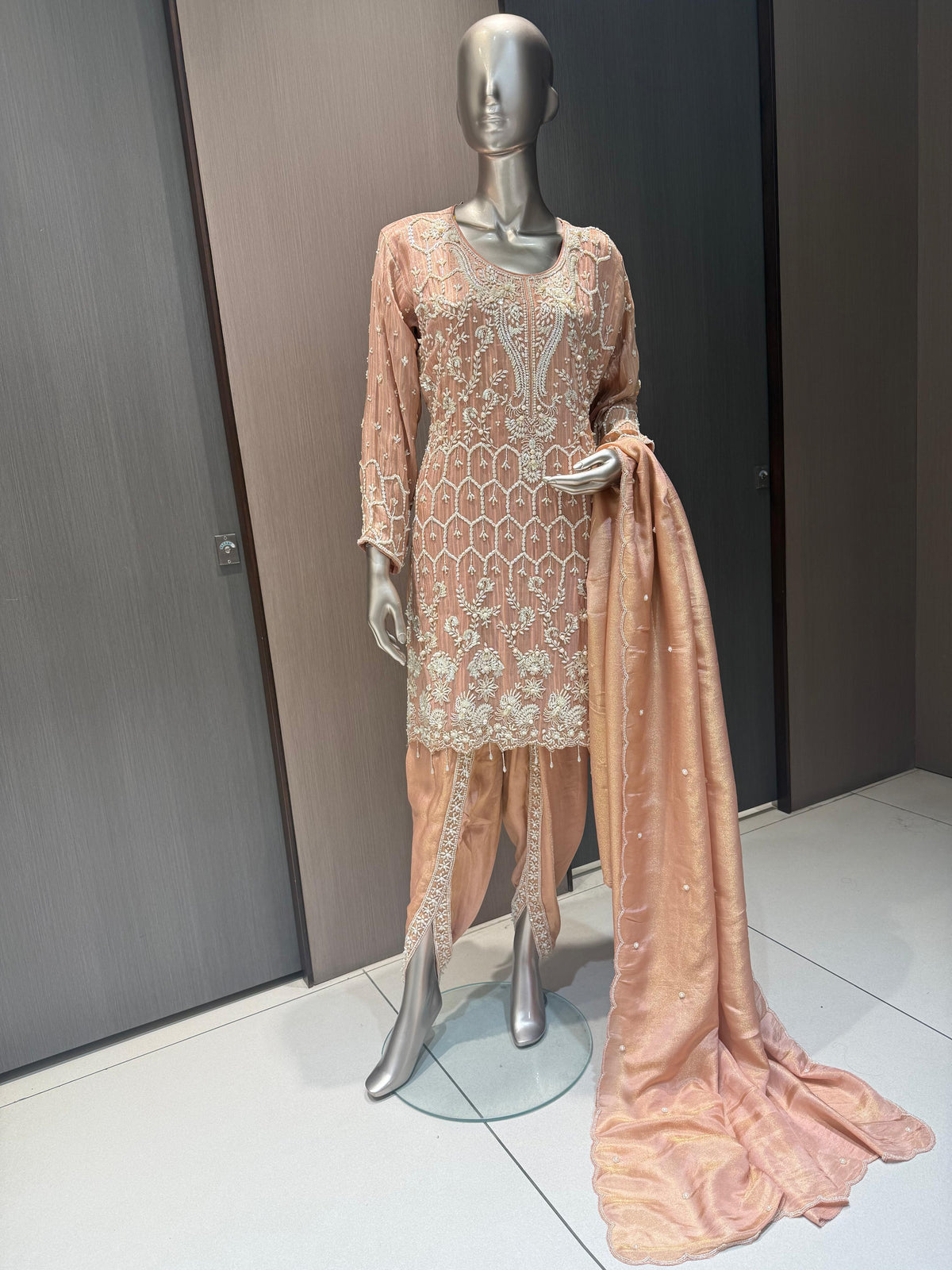 Taara Sage Green Embroidered Dhoti Salwar
