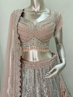 Nyraa Dusty Pink Embroidered Lehenga Choli Set