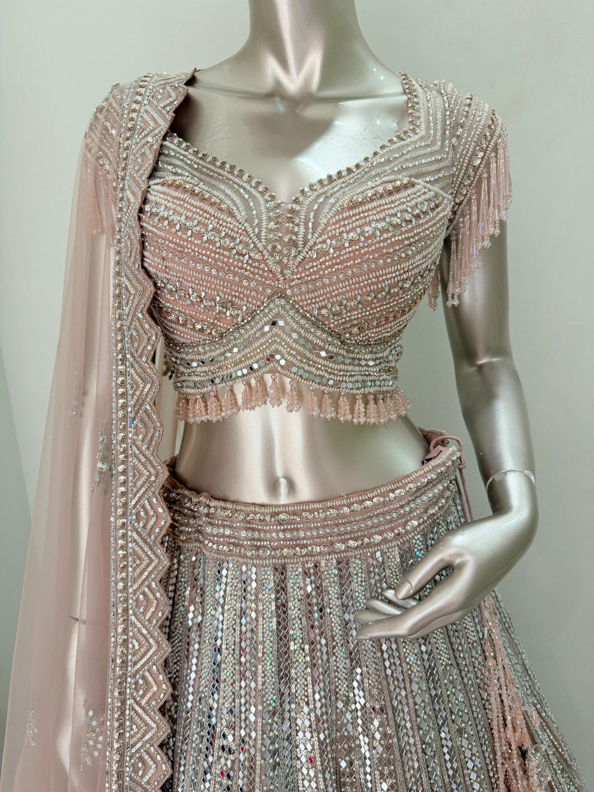 Nyraa Dusty Pink Embroidered Lehenga Choli Set