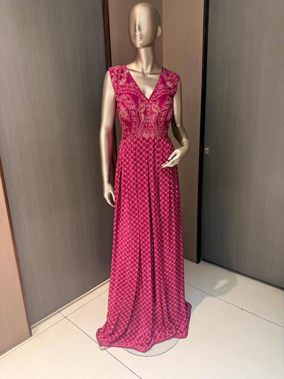 AKRITI Crepe Cape-Style Dress