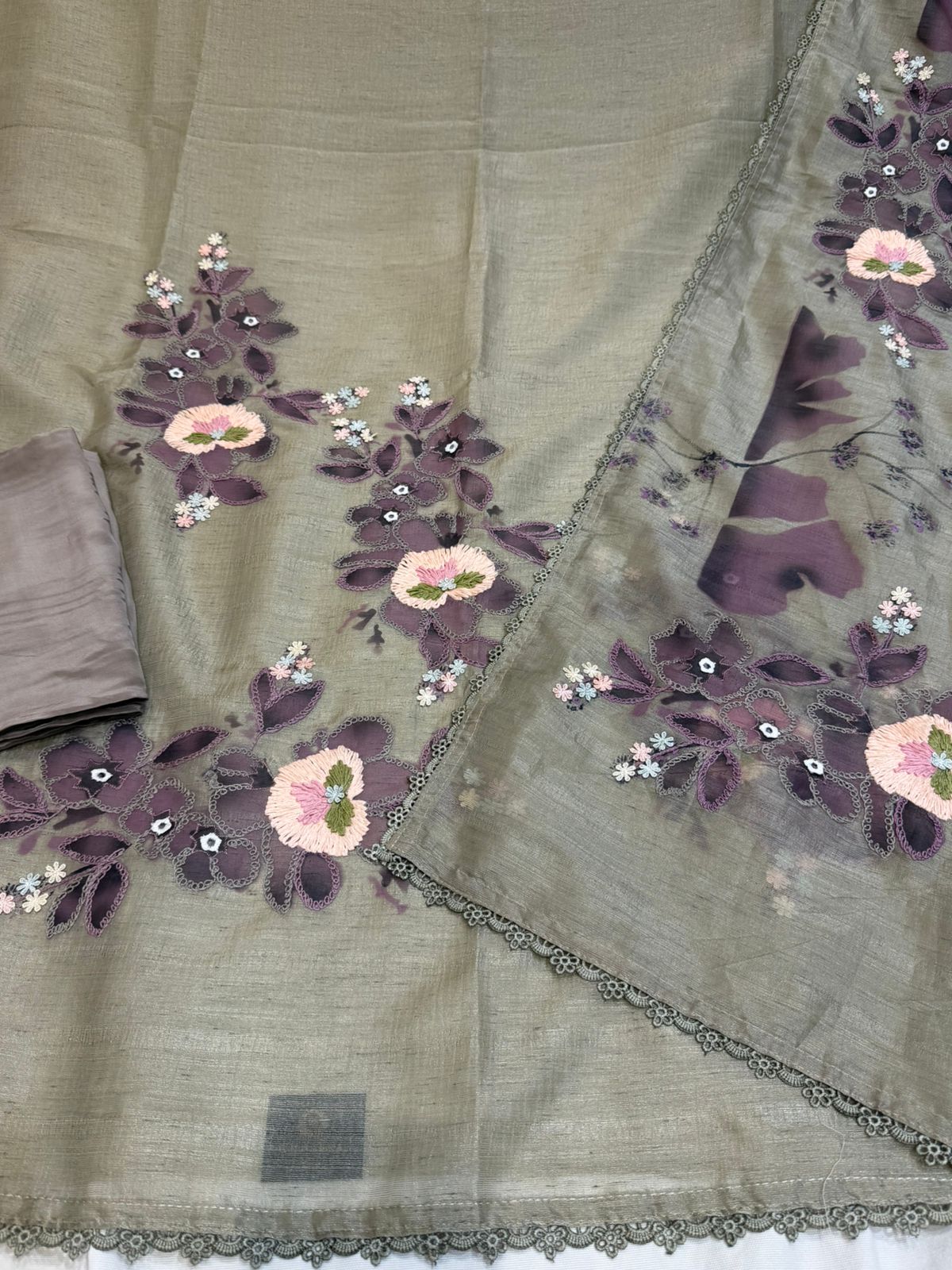 Neer Yellow Organza Suit Dupatta