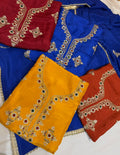 Neer Navy Blue Embroidered Suit Dupatta