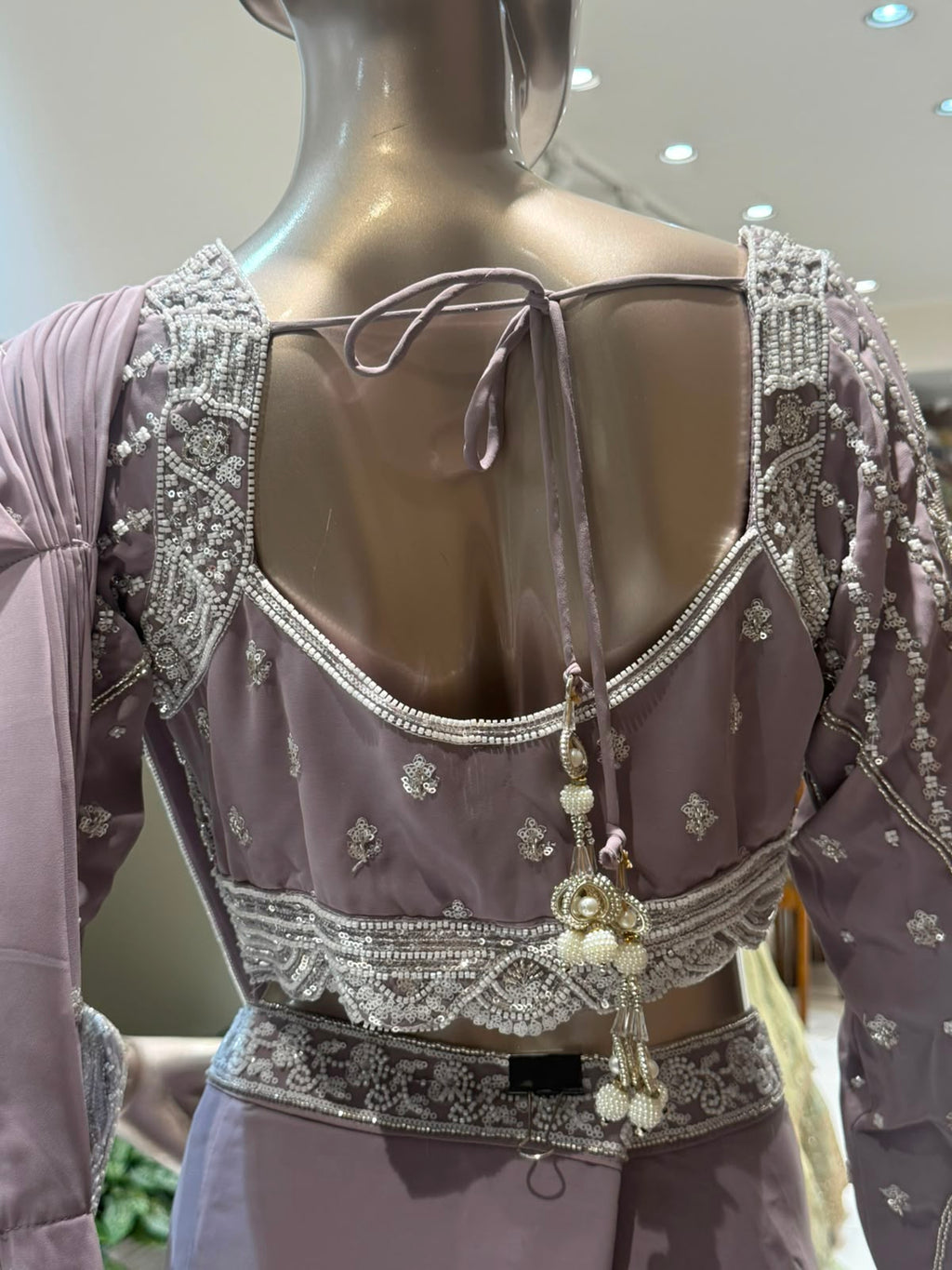 INARA Lavender Purple Saree with Embroidered Blouse