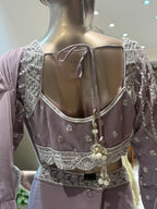 INARA Lavender Purple Saree with Embroidered Blouse