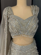 Nyraa Beige and Gold Embellished Lehenga Choli Set