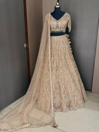 Nyraa Beige & Gold Embroidered Lehenga Choli