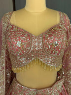 Nyraa Dusty Rose Pink Embroidered Lehenga Choli
