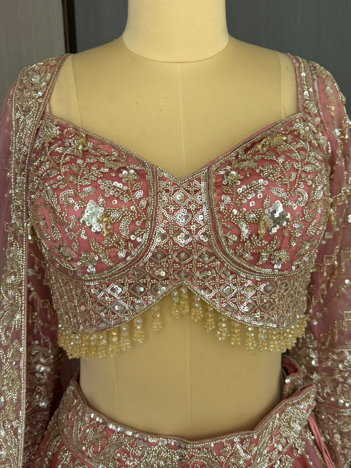 Nyraa Dusty Rose Pink Embroidered Lehenga Choli