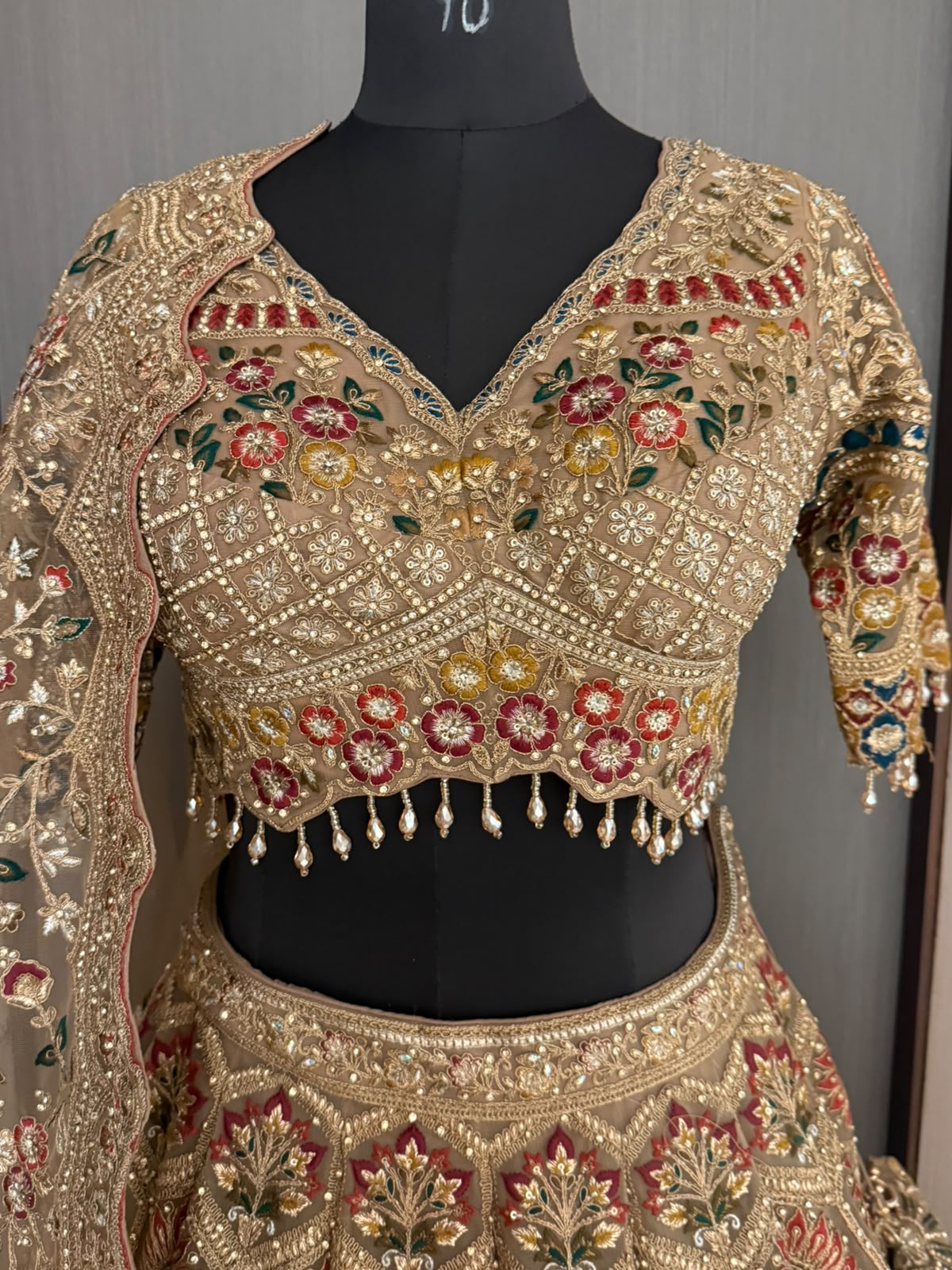 Nyraa Ornate Beige Lehenga Choli Set