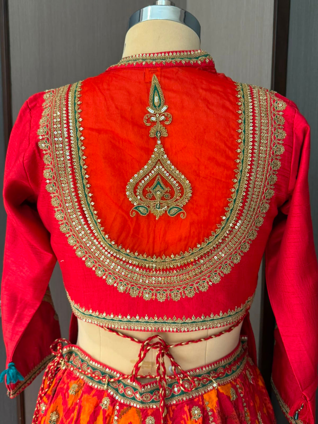 Nyraa Orange & Saffron Yellow Festive Lehenga with Long Choli