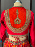 Nyraa Orange & Saffron Yellow Festive Lehenga with Long Choli