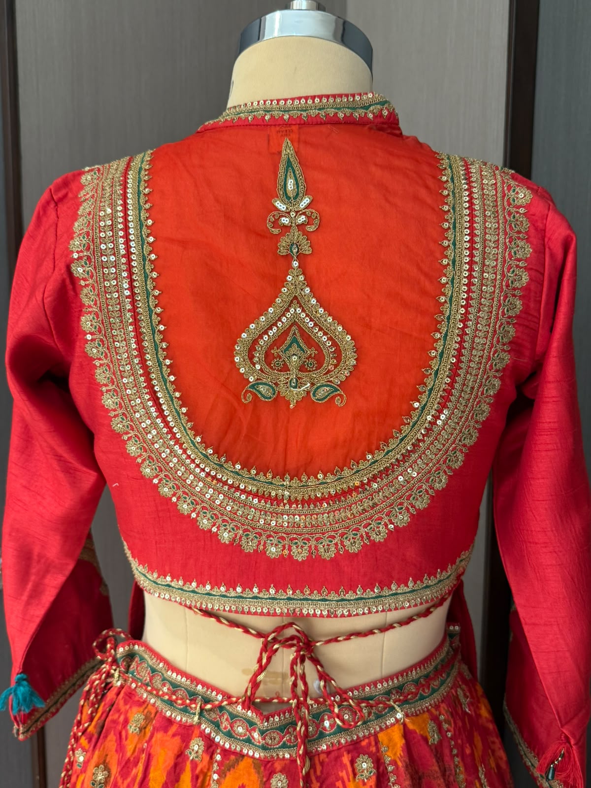 Nyraa Orange & Saffron Yellow Festive Lehenga with Long Choli
