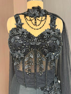 NAVYAA Black Fish Cut Gown