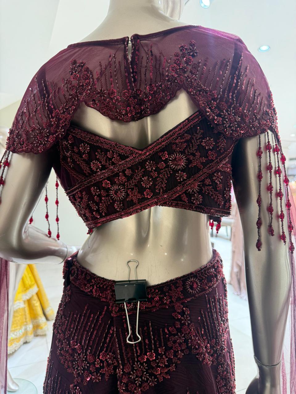 Nyraa Purple Wine Fish Cut Lehenga Choli