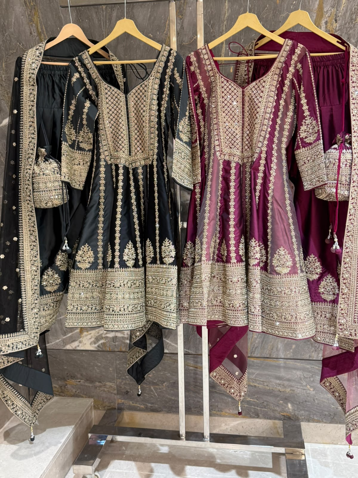 Mira Black & Grey Anarkali Farshi Salwar Suit